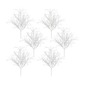 Glitter Spray Vase Filler - Artificial Foliage (Option: 6pc White 24")