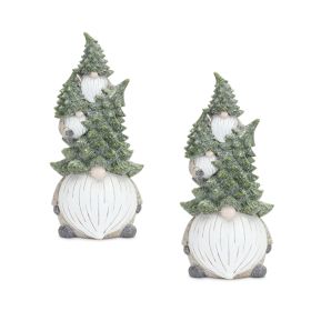 Triple Gnome Stack Resin Figurine (Option: 2pc Tree Hat 11.75")