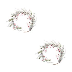 Christmas Garland 5'L (Set of 2) Plastic (Option: Snow Pine)