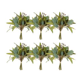 Artificial Plant Foliage Bundle, Spray, Bush (Option: 6pc Green 15.75")