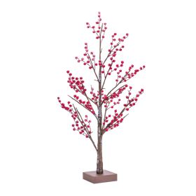 LED Twig Tree Paper/Foam 3AA Batteries Not Included 6 Hr Timer (Option: Berry 38")