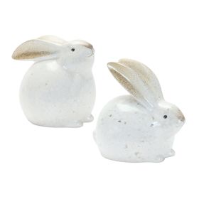 Ceramic Bunny Rabbit Figurines Terra Cotta (Option: 4pc Gold Speckled 5.5"/6")