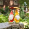 Yellow & Red Gnome with Umbrella Resin Figurines - Spring Decorations