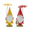 Yellow & Red Gnome with Umbrella Resin Figurines - Spring Decorations
