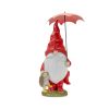 Yellow & Red Gnome with Umbrella Resin Figurines - Spring Decorations