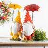 Yellow & Red Gnome with Umbrella Resin Figurines - Spring Decorations