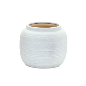 White Decorative Terra Cotta Vase (size: 6")
