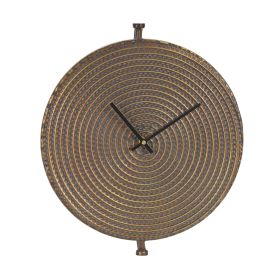 Modern Numberless Wall Clock Wood/Iron 1 AA Battery, Not Included (Color: Gold 14.75")