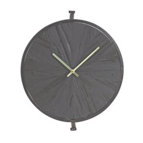 Modern Numberless Wall Clock Wood/Iron 1 AA Battery, Not Included (Color: Silver 16.25")
