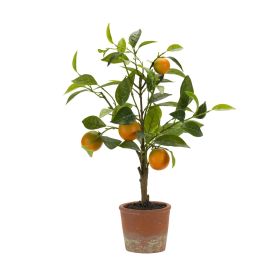 Potted Tree Topiary (Option: 21.5" Orange)