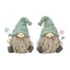 Sage Green & Blue Garden Gnome Figurines (Set of 4) Resin