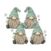 Sage Green & Blue Garden Gnome Figurines (Set of 4) Resin