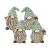 Sage Green & Blue Garden Gnome Figurines (Set of 4) Resin