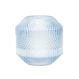 Vase 6.5"D x 6.5"H Glass (Option: Blue)