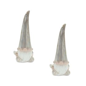Gnome Figurines (Set of 2) Terra Cotta (Option: Grey 14.5")
