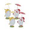 Yellow & Red Gnome with Umbrella Resin Figurines - Spring Decorations