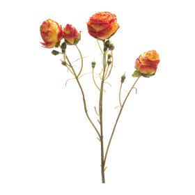 Artificial Rose Flowers Polyester (Option: 6pc Yellow/Orange 22")