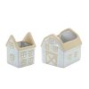 House Planter 5.5"L x 4.75"H, 4.5"L x 5.5"H, 3.5"L x 6.25"H Porcelain
