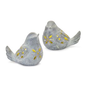 LED Bird (Set of 2) 5"H - 7.25"H Resin (2 AAA Batteries, Not Included) (Option: 2pc Blue)