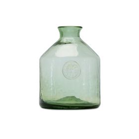 Sage Green Glass Bottle Vase (Option: 5"D x 6.75"H Bevel)