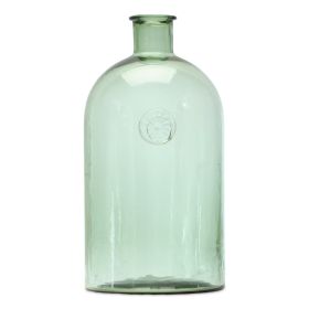 Sage Green Glass Bottle Vase (Option: 6.25"D x 12"H Curve)