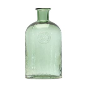 Sage Green Glass Bottle Vase (Option: 5"D x 9"H Curve)