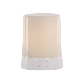 FIA Flame 2"D x 2.75"H Plastic 6 Hr Timer w/Remote USB Charging Cable Included (Color: White)