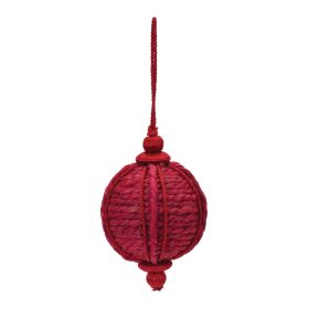 Onion Ornament (Set of 6) 3.25"D x 5.5"H Jute (Option: Red)