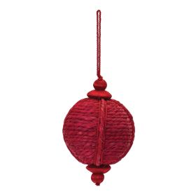 Onion Ornament (Set of 4) 4"D x 6"H Jute (Option: Red)