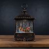 Ornate Bronze LED Snow Globe Lantern 10.5"H Plastic 3 AA Batteries Not Included/USB Cord Included 6 Hr Timer