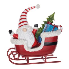 Resin Christmas Gnome Figurines (Option: 2pc Santa Sleigh 8")