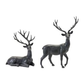 Deer Figurines (Option: 2pc, Black 14"/18")