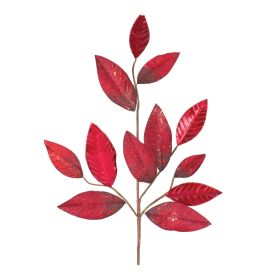 Artificial Winter Foliage Leaf Spray (Option: 2pc Red 27.25")