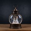LED Snow Globe Lantern 11.5"H Plastic 6 Hr Timer 3AA Batteries Not Included or USB Cord Included