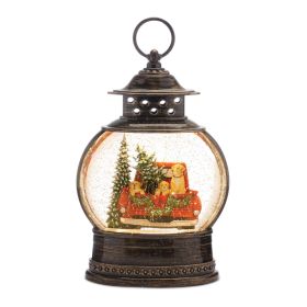 LED Snow Globe Lantern 11.5"H Plastic 6 Hr Timer 3AA Batteries Not Included or USB Cord Included (Option: Truck)