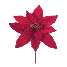 Poinsettia - Artificial Flowers (Option: 24pc, 25" Red)