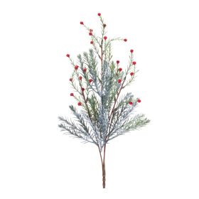 Pine Spray - Artificial Foliage Plastic (Option: 12pc Red Berry 25.5")