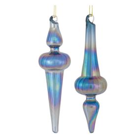 Drop Ornament (Set of 12) 6"H Glass (Option: Blue)