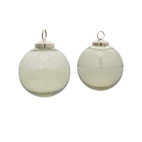 Ball Ornament (Set of 12) 3"D, 4"D Glass (Option: Clear)