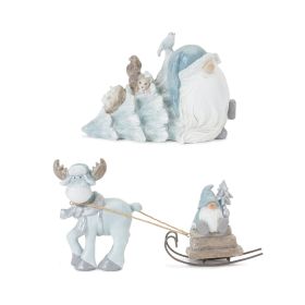 Resin Winter Gnome Figurines (Option: 2pc Sled/Tree 5")