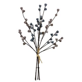 Berry Spray, Branch, & Bundle - Artificial Flowers & Foliage for Vases (Option: 2pc, 19.5" Pod Bundle)