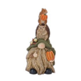 Fall Gnome Resin Figurines (Option: 2pc Stack w/Animals 11")