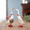 Christmas Goose Geese Figurines Resin