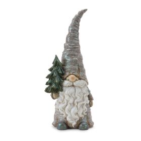Resin Winter Gnome Figurines (Option: 2pc  Grey/Tree 13.5")
