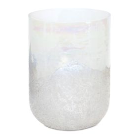 Irridescent Glass Candle Holder (size: 5"Dx7"H)