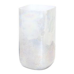 Irridescent Glass Candle Holder (size: 4.5"Dx9"H)