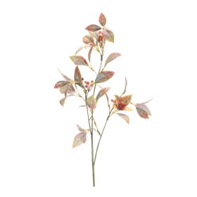 Artificial Foliage Autumn Fall Leaf Spray (Option: 6pc Green/Berry 25")