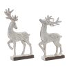 Deer on Base (Set of 2) Wood/Metal