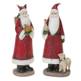 Santa Figurines (Set of 2) Resin (Option: 11" Animals)