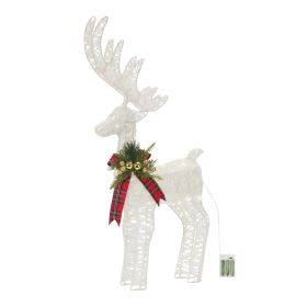 LED Deer Cotton String 3 AA Batteries, Not Included (size: 17"L x 33"H)